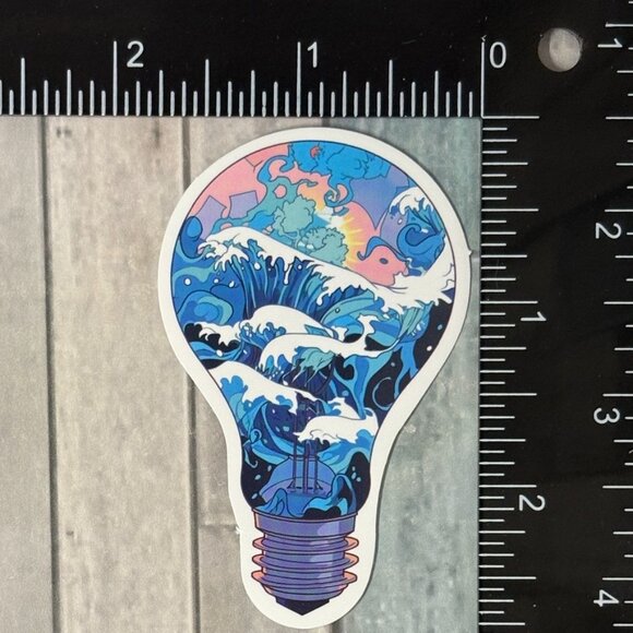 🌀10/$10🌀 Whimsical Light Bulb Reusable Waterproof Vinyl Sticker Decal - Picture 1 of 1